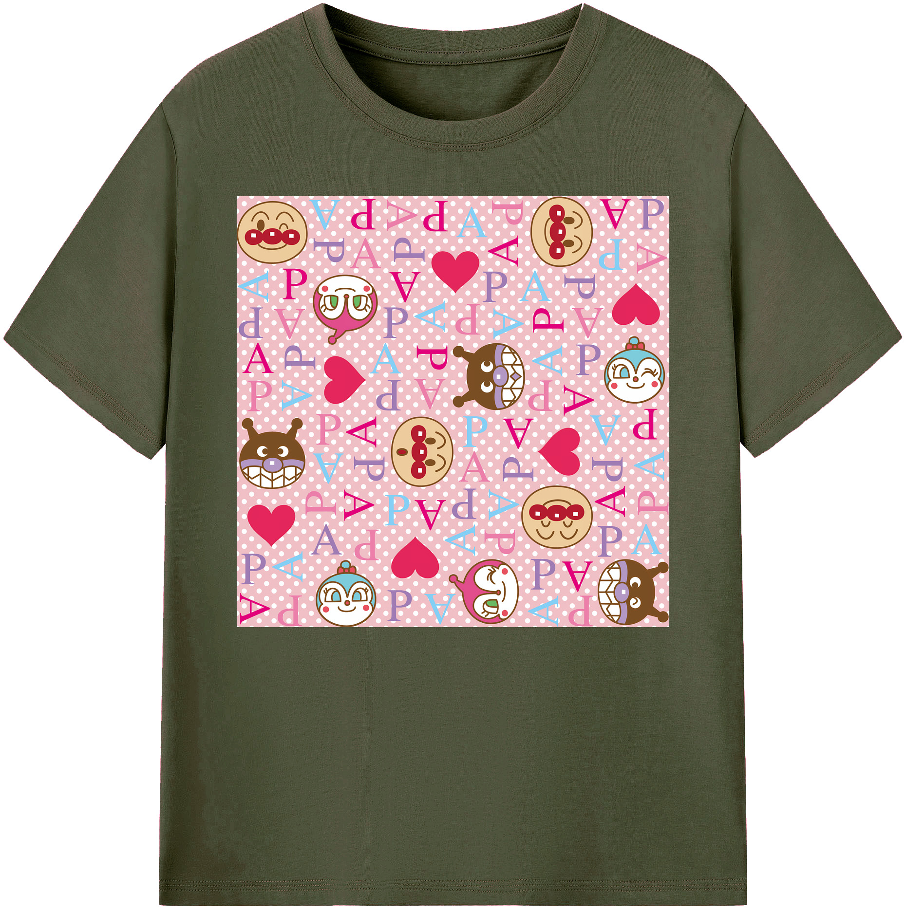 （画像用） アンパンマン Anpanman 綿100％ メンズ半袖Tシャツ｜肌触りやわらか＆通気性